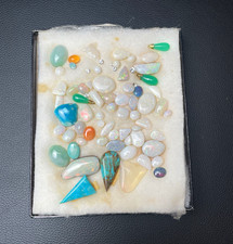 Mixed Lot Loose Gemstones Opal Cabochons with Pearls, Multicolor