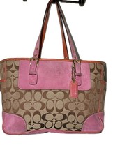 Borsa Coach VINTAGE Signature Gallery in tela e camoscio - usata in buone condizioni