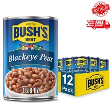 Bush's Best Canned Blackeye Peas (Pack of 12), Source of Plant 15.8 oz