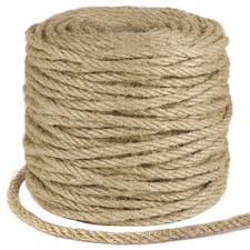 Tenn Well 5mm Jute Rope, 295ft 4-Ply Twisted Twine for Gardening Craft Packing