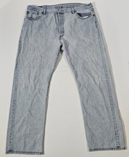 Levi’s 501 Jeans Men’s 40x30 Light Wash USA Button Fly Distressed Vintage Denim