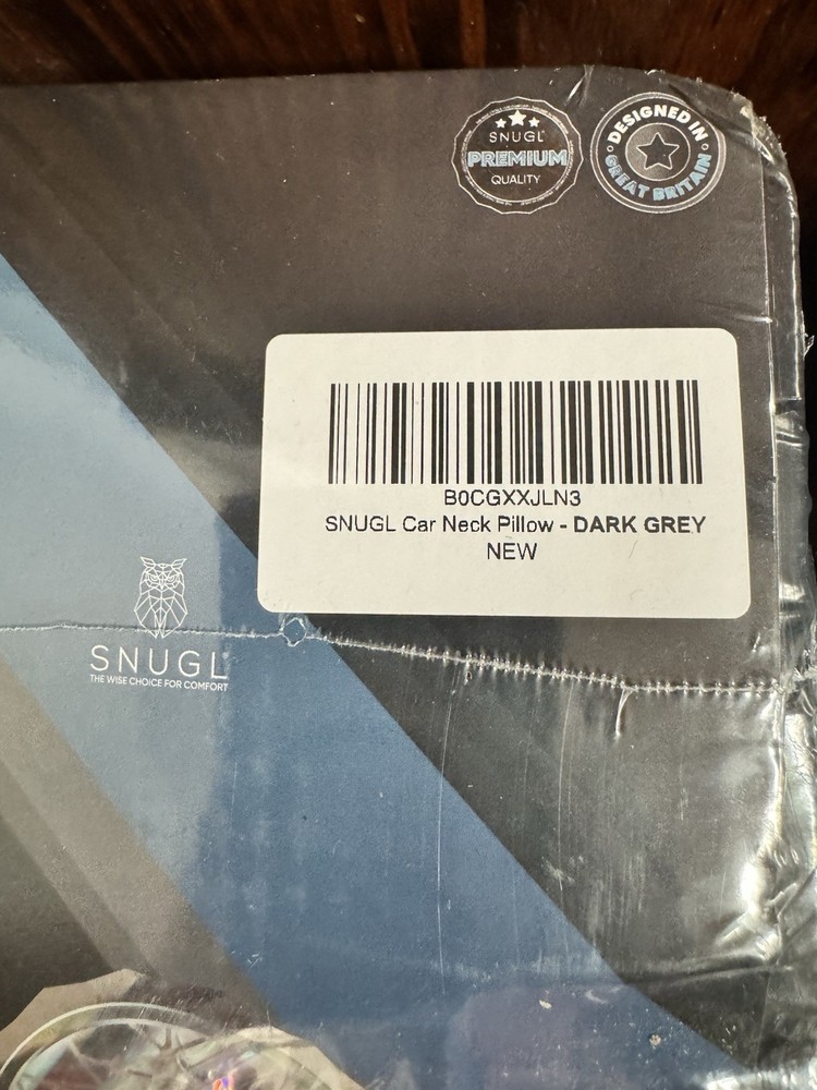SNUGL Memory Foam Travel Pillow Neck Support Cushion for Adults Grey
