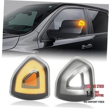Side Tow Mirror Turn Signal Lights LED for 4 Pins,Amber/White Light,Smoked