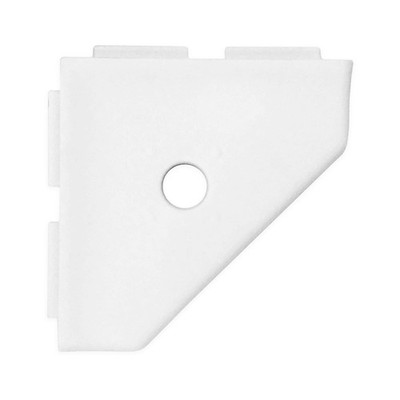 Questech 5'' Corner Soap Dish Shelf, New Construction, Geo Lugged, Bright White