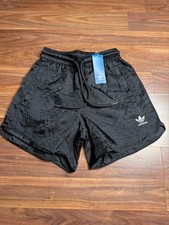 Image of Adidas Originals monogram shorts black colour men's size XS