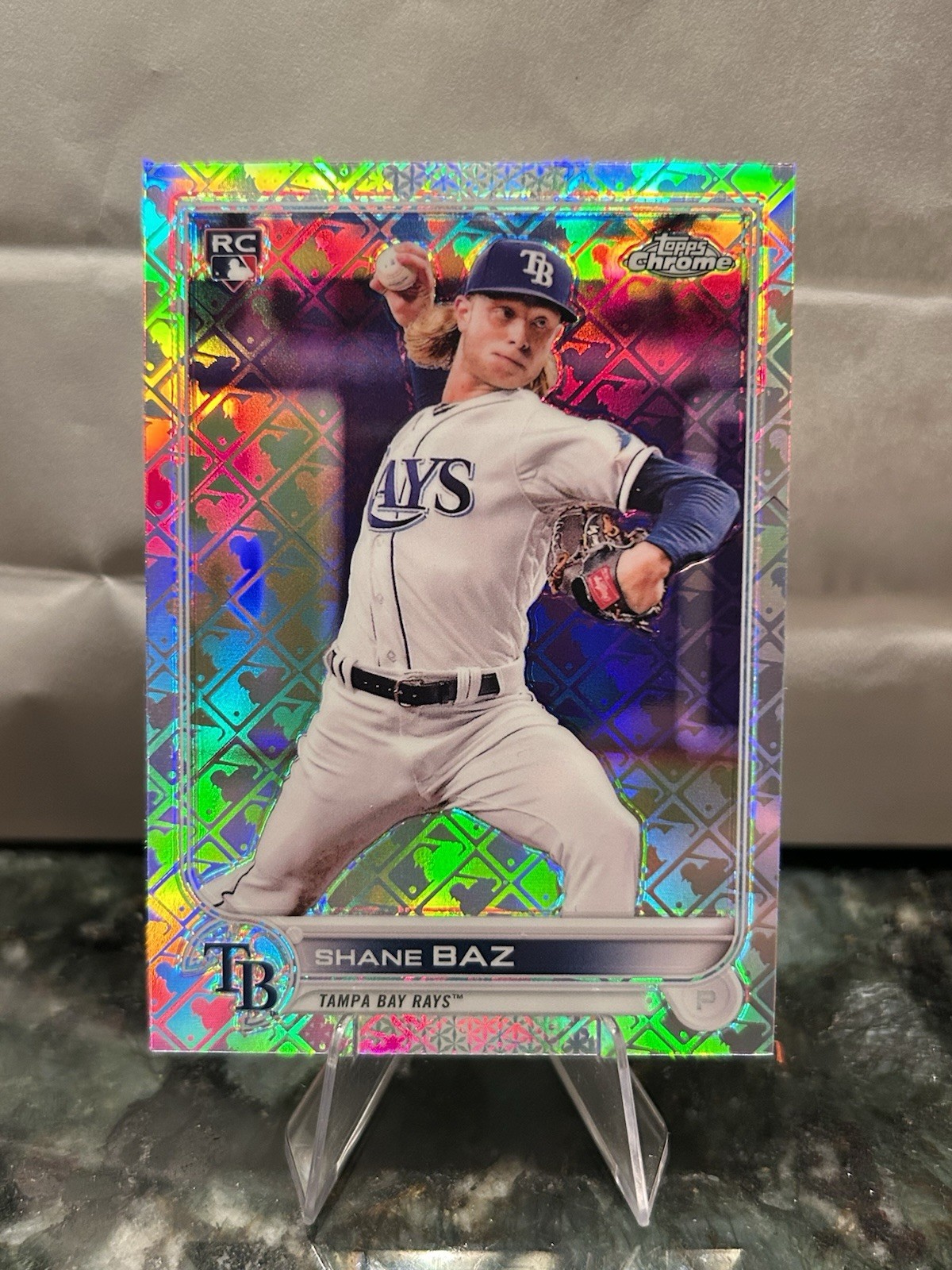 2022 Topps Chrome Shane Baz Logofractor (RC) #8 Pirates, Rays, Orioles