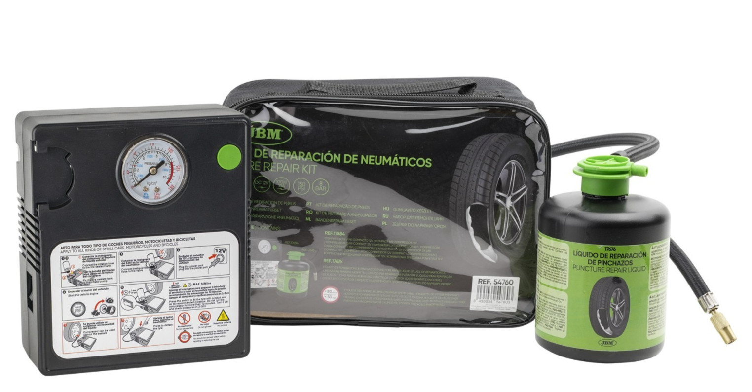 Kit riparazione pneumatici JBM 54760 con compressore