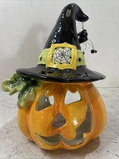 2020 Blue Sky Clayworks Tea Light Candle House Halloween Pumpkin Witch/  Spider