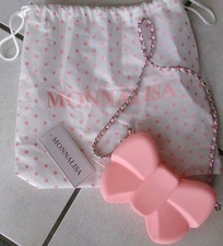 Monnalisa Tasche Mini Bag Rosa Schleife mit Staubbeutel NEU