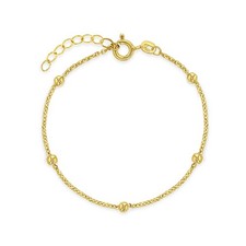 5-6" Tiny Polished Satellite Baby/Toddler/Kids Bracelet - 14k Gold