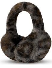 Buauty Womens Leopard Ear Muffs, Soft Winter Ear Covers Foldable Fluffy Ears ...