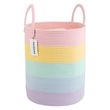 Rope Laundry Basket Hamper for Kids Girl Woven Storage Basket for Living Room...