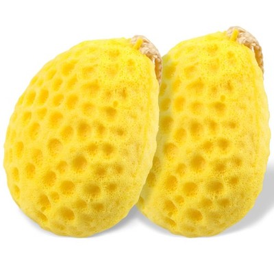 Brvlsoc 2-Pack Deep Cleansing Bath Sponges   Soft 1 Count (Pack of 2), Yellow 