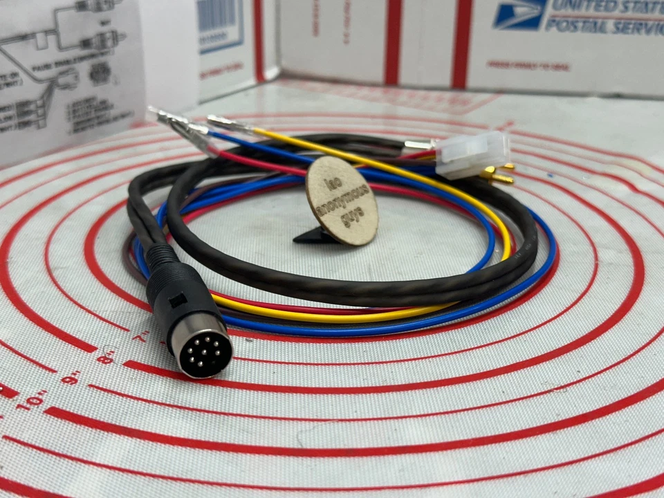 RCA to Male DIN Adapter + 4-pin Molex for ALPINE Vintage Old School # 4095 - Image 2 of 4