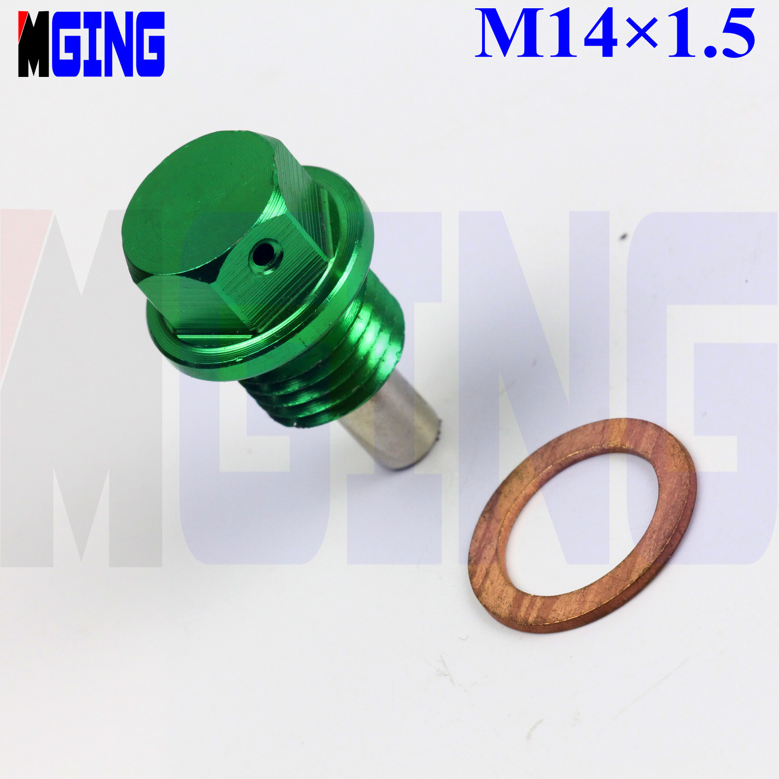 1x Anodized Engine Magnetic Oil Pan Drain Plug Bolt Kit Washer