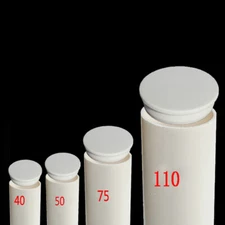 White Hole Plugs Silicone Rubber Caps PVC Tube Insert End Seal Bung 32~200mm