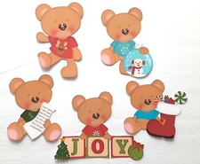 3D UPick Christmas Bear Santa Letter Boot JOY Scrapbook Card Embellishment 3646