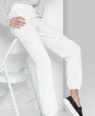 Wild Fable Jogger Pants Womens XL XXL White High Rise Vintage
