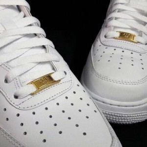 New Air Force 1 Cordones con insignia de oro AF1 82 Supremo Jumpman CDG Roc  Quai Off | eBay