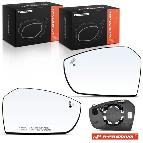 A-Premium 2Pcs Mirror Glass with Manual Adjust & Blind Spot Detection for Ford