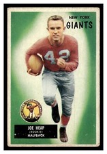 1955 BOWMAN FOOTBALL JOE HEAP #55 ROOKIE CARD NEW YORK GIANTS MID GRADE. rookie card picture