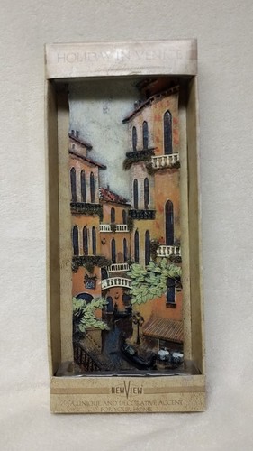 "NUEVO RUANE MANNING 3D Juego de placas de pared pintadas a mano ""Vacaciones en Venecia II""