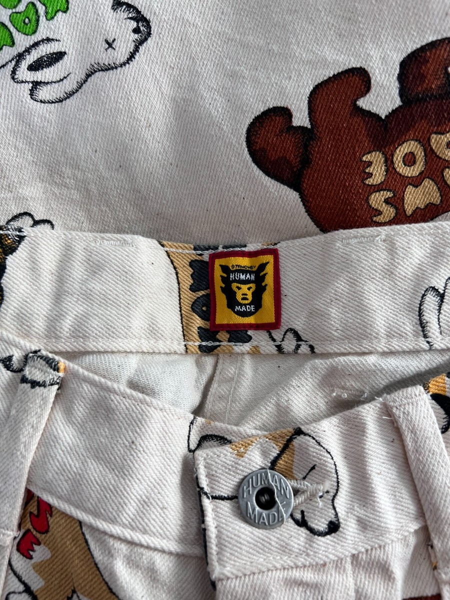 KAWS x Human Made Animal Pattern Pants - Size Medium - Beige