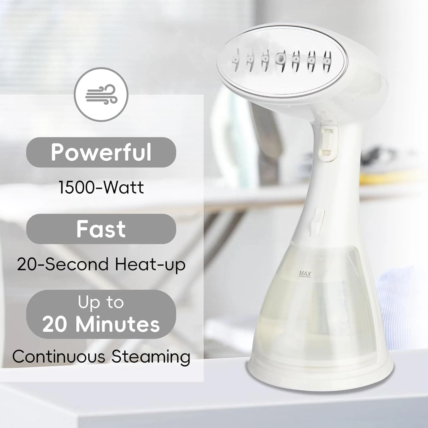 Steamer for Clothes, 1500W Handheld Clothes Steamer - 15s Fast Heat-Up, 300ml...
Opens in a new wind