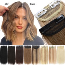One Piece Side Hair Pad Topper Clip In Real Remy Human Hair Extensions Toupee