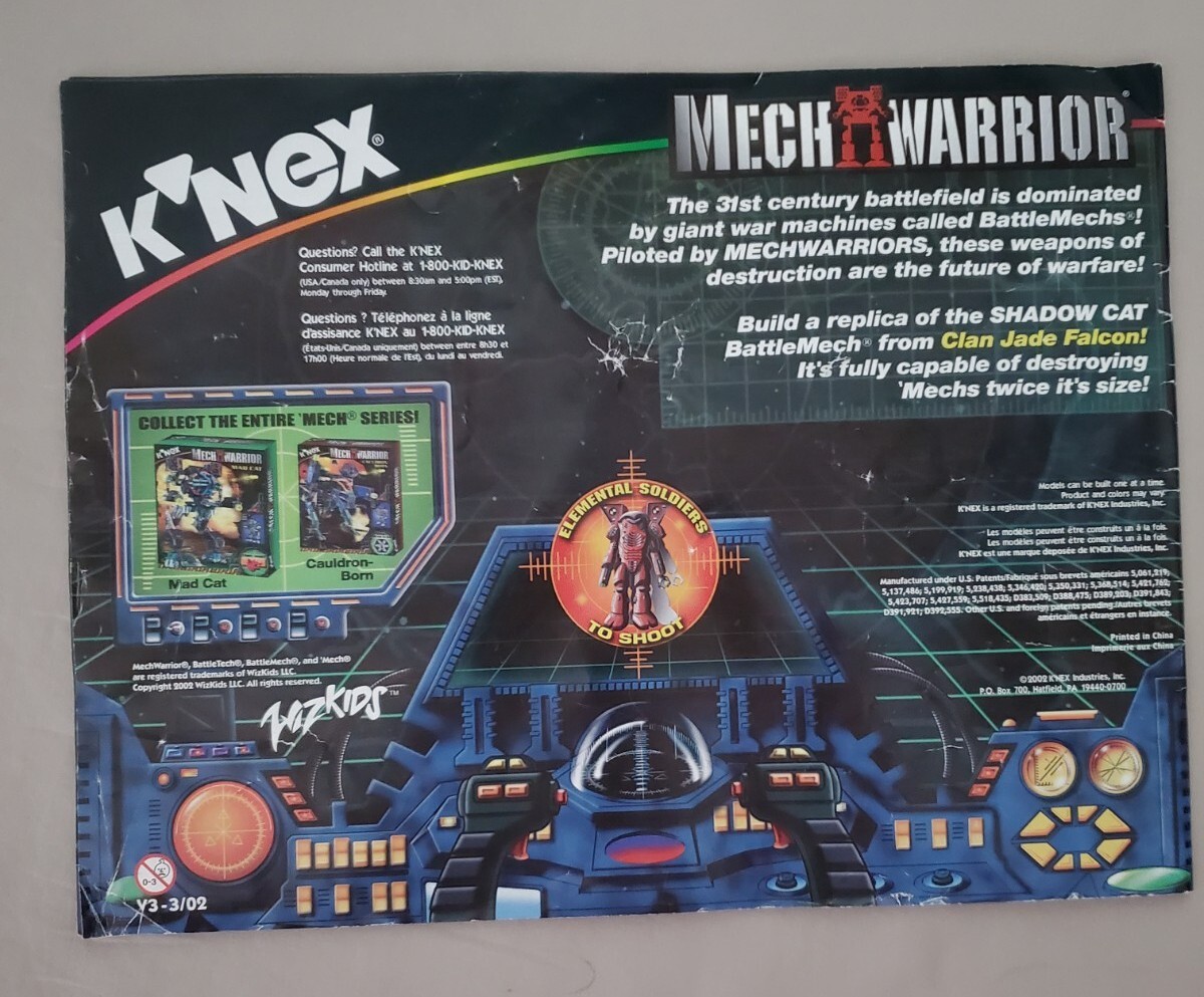 K'Nex Mech Warrior Shadow Cat #12531 Instruction Manual ONLY | eBay
