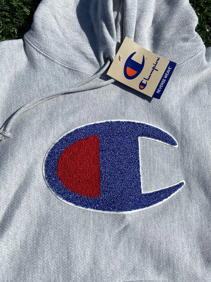 CHAMPION Reverse Weave Big C Chenille Logo Gray Mens Sweatpants