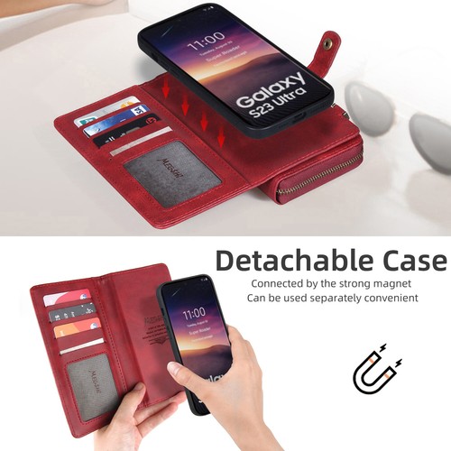 Detachable Wallet Case For Samsung Galaxy S25 S24 S23 Ultra Crossbody Card Slots - Picture 17 of 42