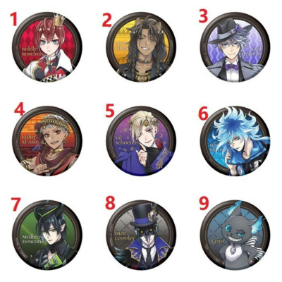 Anime Twisted Wonderland Metal Badge Pin Button Rubber Strap Keychain Charm Gift