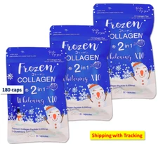 3xFrozen Collagen 2 in 1 Peptides Whitening Bright Skin With QR Code Glutafrozen