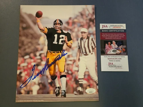 TERRY BRADSHAW Pittsburgh Steelers Signed Autographed 8x10 Photo - JSA COA