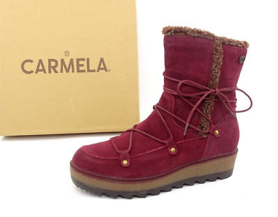 CARMELA Stiefeletten Boots Damenstiefel Stiefel Schuhe Leder Bordeaux Gr. 40
