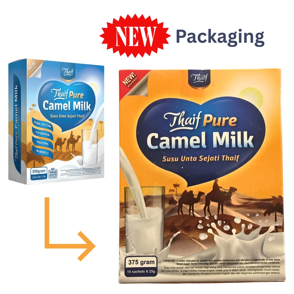 2 Cajas Leche de Camello Thaif en Polvo 100% Halal Pura Sin Azúcar Alta en Calcio Envío GRATIS Foto 2 de 4