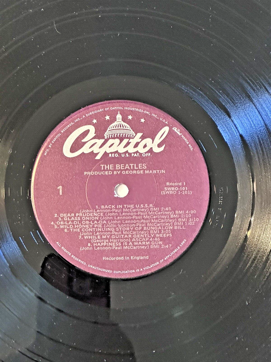 The Beatles The White Album Vinyl Capitol Records 2LP SWBO 101 VG