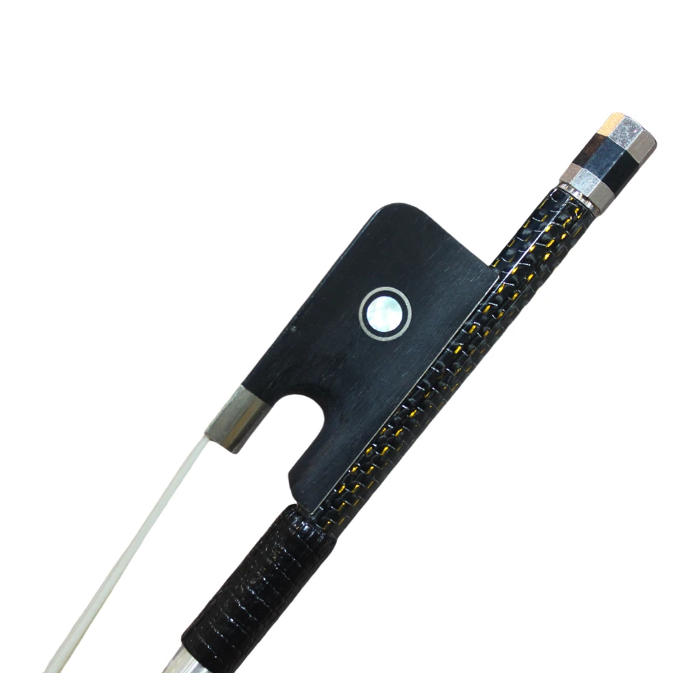 golden wire braided Carbon fiber cello bow with quality Mongolian Horsehair 1pcs - Image 2 of 4