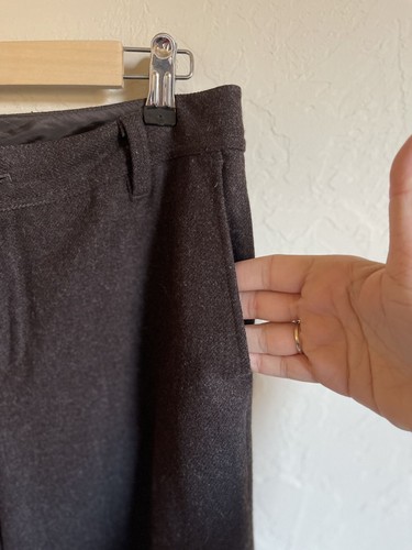 Eddie Bauer Mercer Fit Brown Wool Cargo Pants Cropped Straight Leg Size 8 Lined - Picture 9 of 10