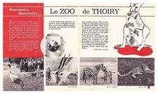 1970 DOCUMENT (ref irf ) LE ZOO DE THOIRY  2pages