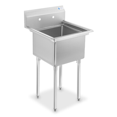 Commercial Stainless Steel Kitchen Utility Sink - 23.5'' Wide