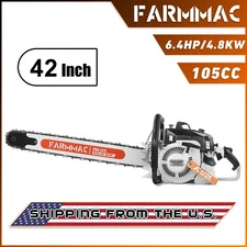 105cc Gas Power Chainsaw with 42'' Bar Chain Compatible with 070 Fit For Sawmill