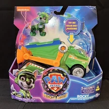 PAW PATROL ROCKY Mighty Movie Recycle Truck w/Lights Sounds & Rocky Figure New