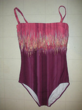 GOTTEX Plum Moroccan Sky 1 Piece Bandeau Style Swimsuit Sz 12 NWT