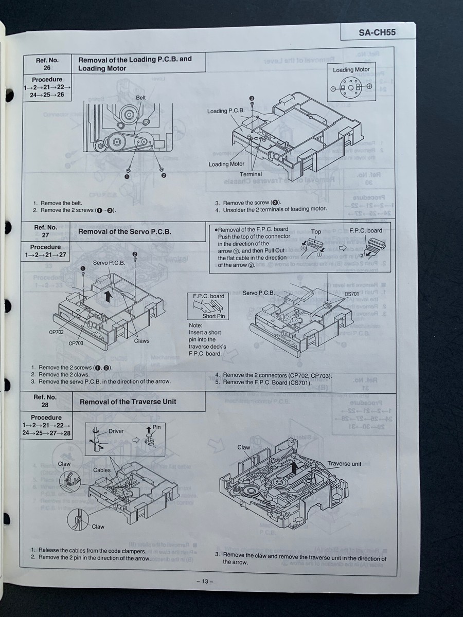 Panasonic SA-CH55 CD Stereo System ORIGINAL Service Manual | eBay