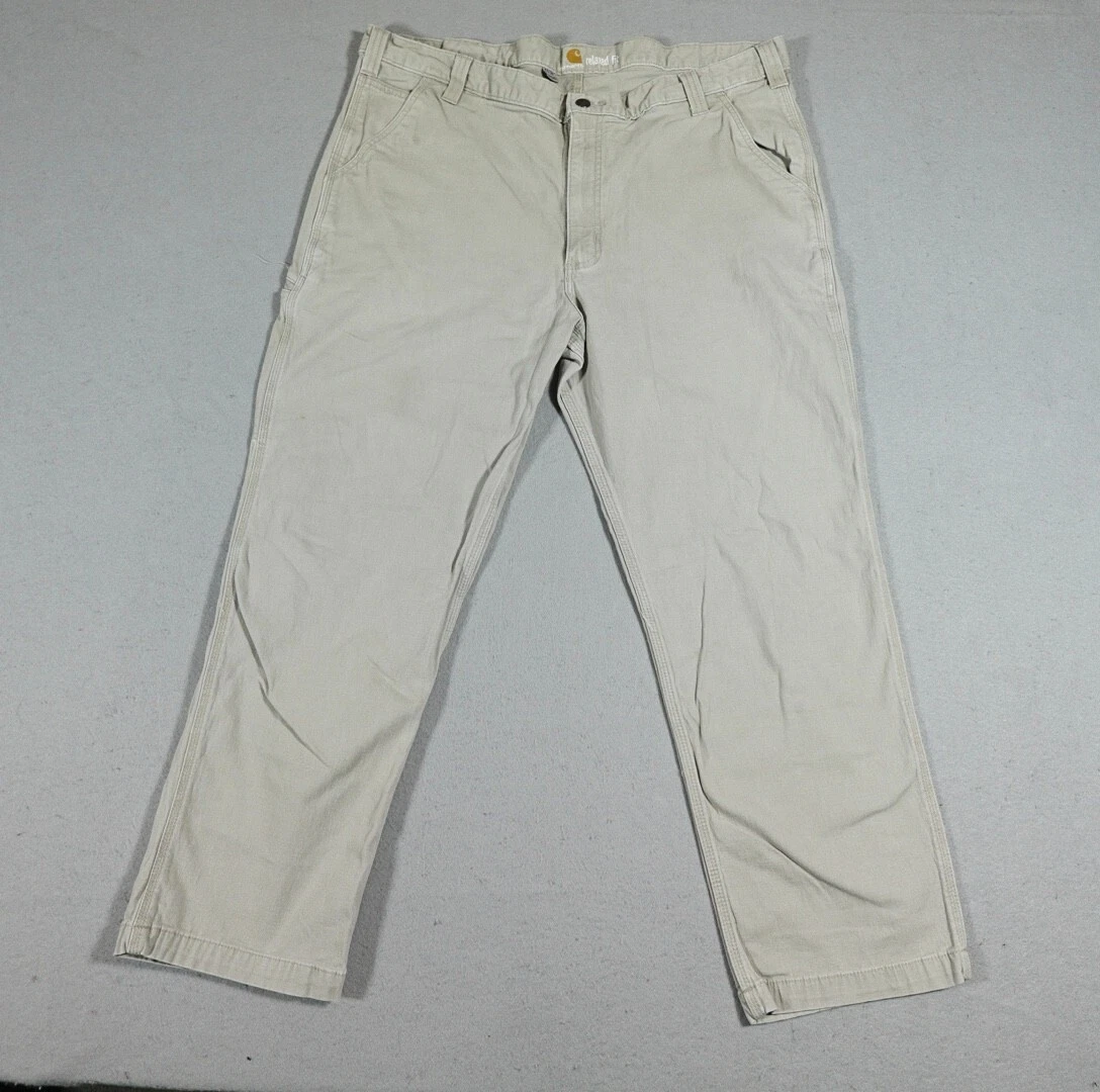 Carhartt Work Pants Size 42x30 Gray Relaxed Fit Outdoor side Pocket act 40x28