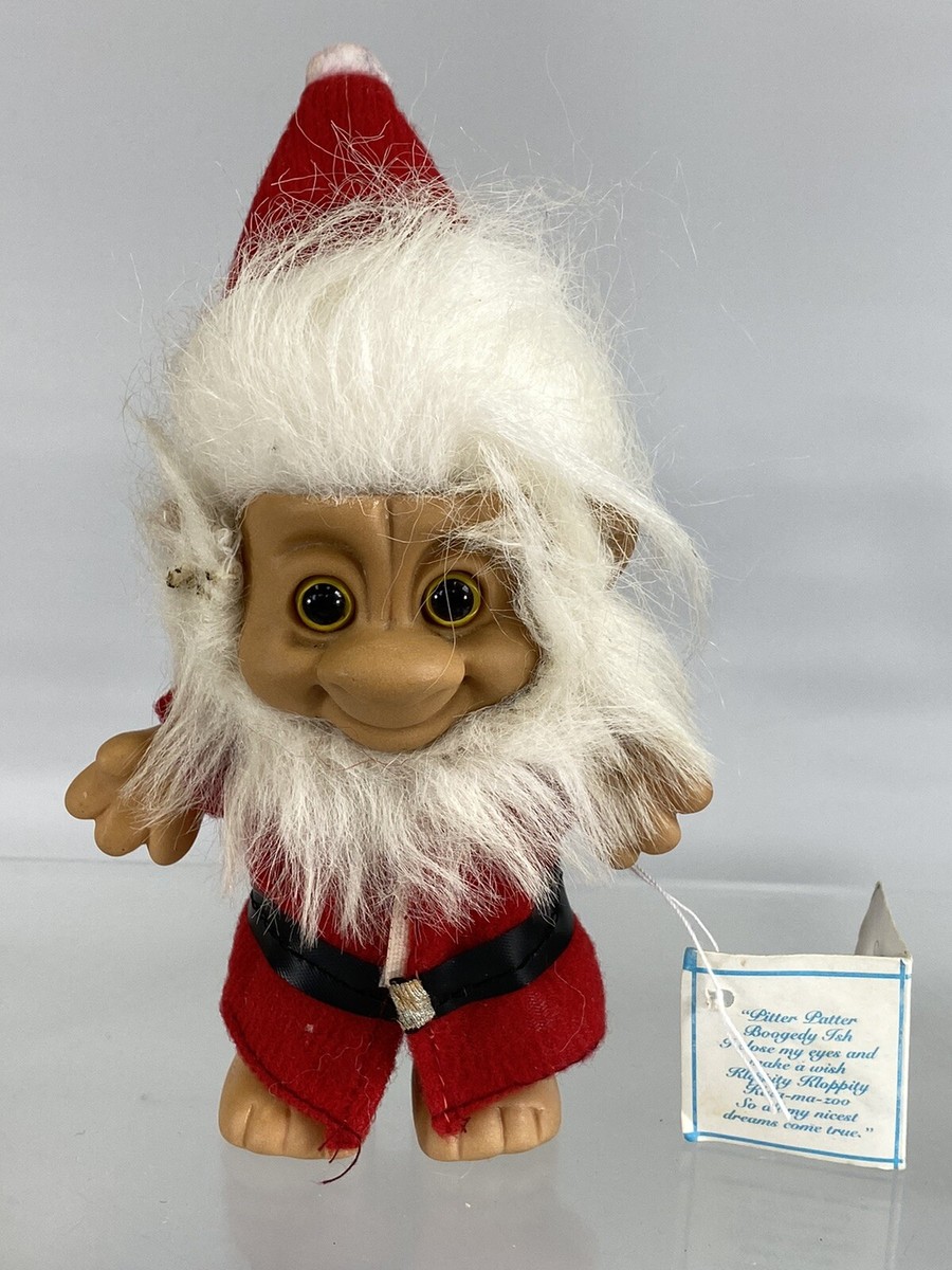 Vintage Santa Forest Lucky Troll 4” Doll Figure Secret Magic Chant
