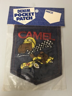Vintage 70s CAMEL Cigarettes Sew On Embroidery Denim Pocket Patch