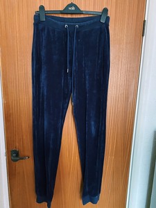 navy velour tracksuit bottoms
